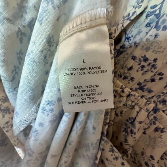 Lucky Brand | Short Sleeve Utility Dress | Printed Blue Floral - Picture 7 of 8